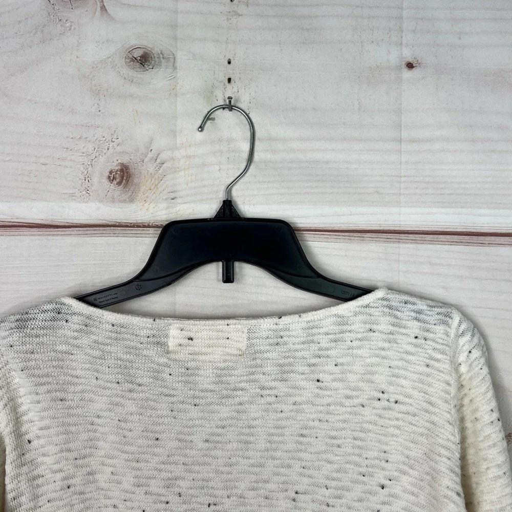 Puella‎ Sweater Women XS Ivory Boat Neck Pullover Lightweight Cropped Swing Knit